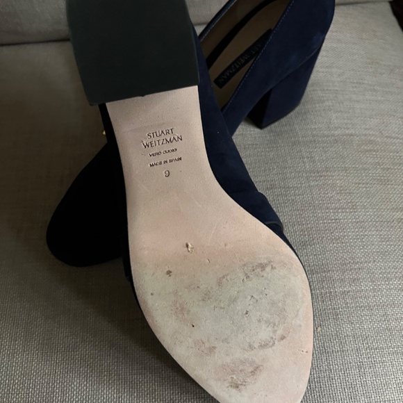 Stuart Weitzman Preston Cylinder 70 Nice Blue Suede - 9M - Picture 3 of 3